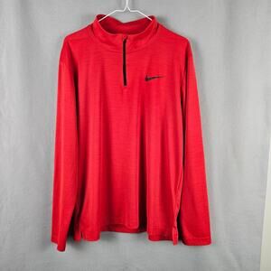 Nike Superset Dri-Fit Pullover Mens Size L 1/4 Zip Training AR3716-657 Red Shirt